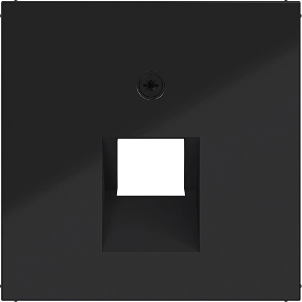 Hager A.x/C.x Centraalpl Datacontactdoos 1-V, schuine uitgang, A.X/C.X, zwart GL.