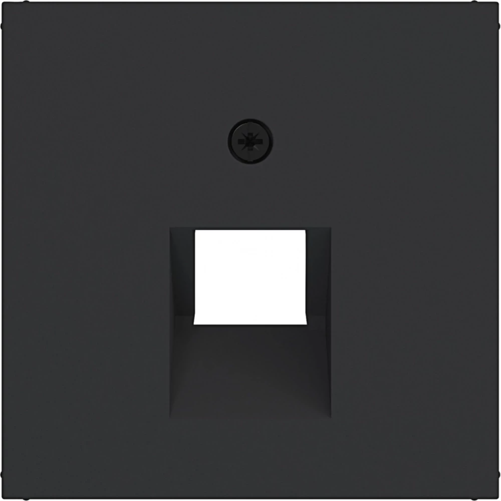 Hager A.x/C.x Centraalpl Datacontactdoos 1-V, schuine uitgang, A.X/C.X, zwart mat