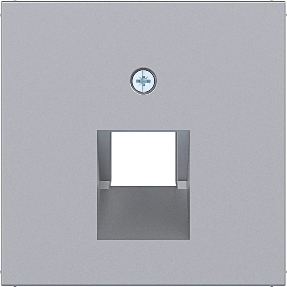 Hager A.x/C.x Centraalpl Datacontactdoos 1-voudig, schuine uitgang, A.X/C.X, titaan