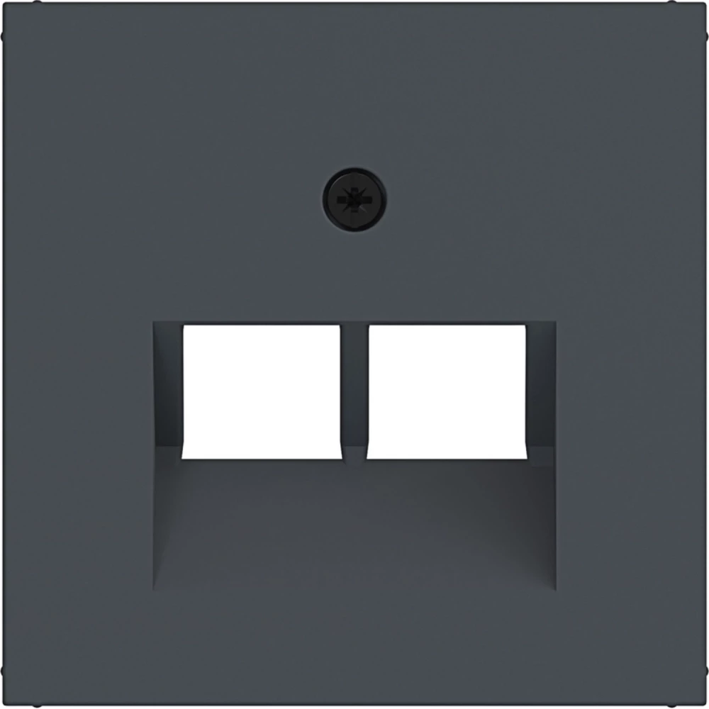 Hager A.x/C.x Centraalpl Datacontactdoos 2-voudig, schuine uitgang, A.X/C.X antr.