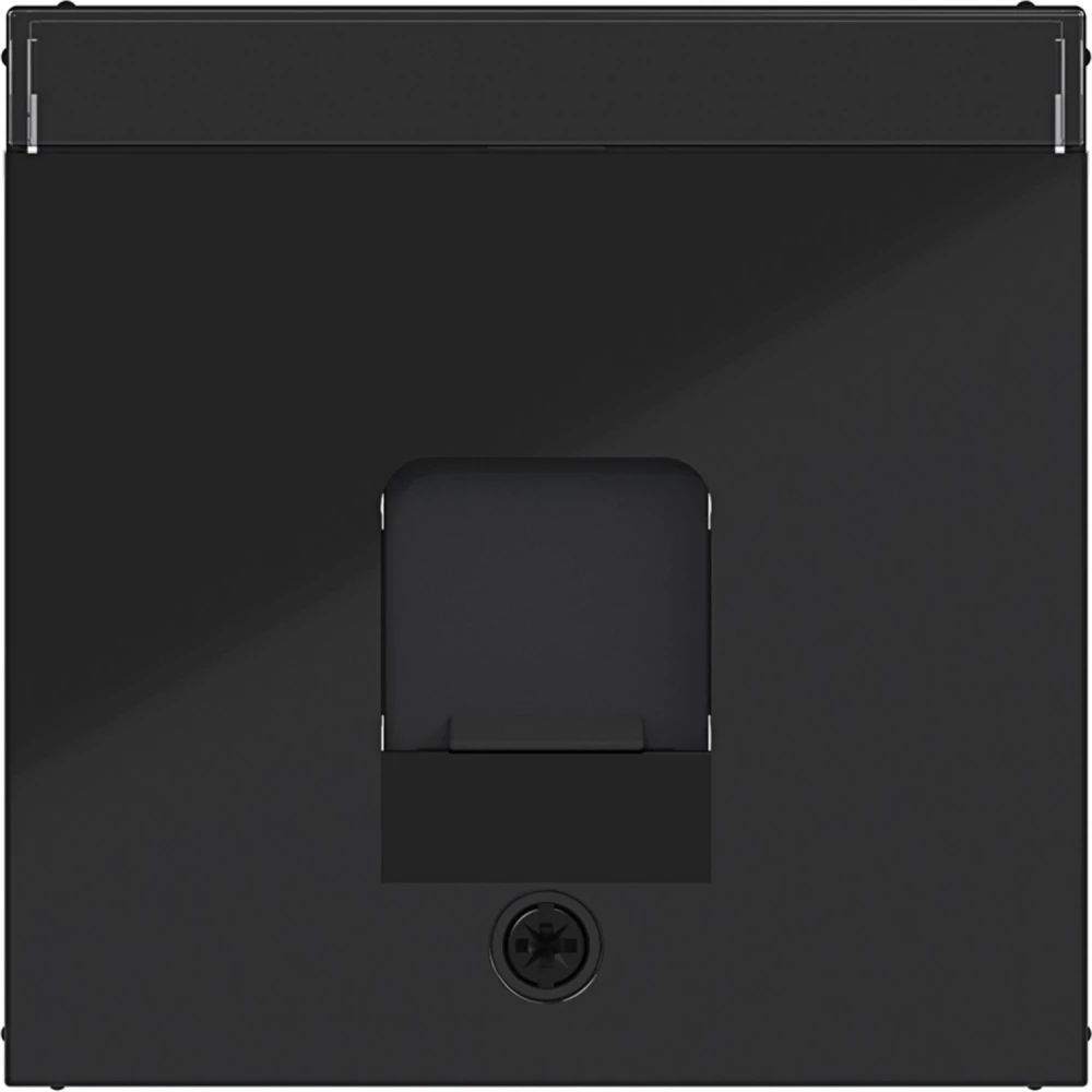 Hager A.x/C.x Centraalpl Keystone 1-V, stofsch., tekstveld, A.X/C.X zwart GLZ.