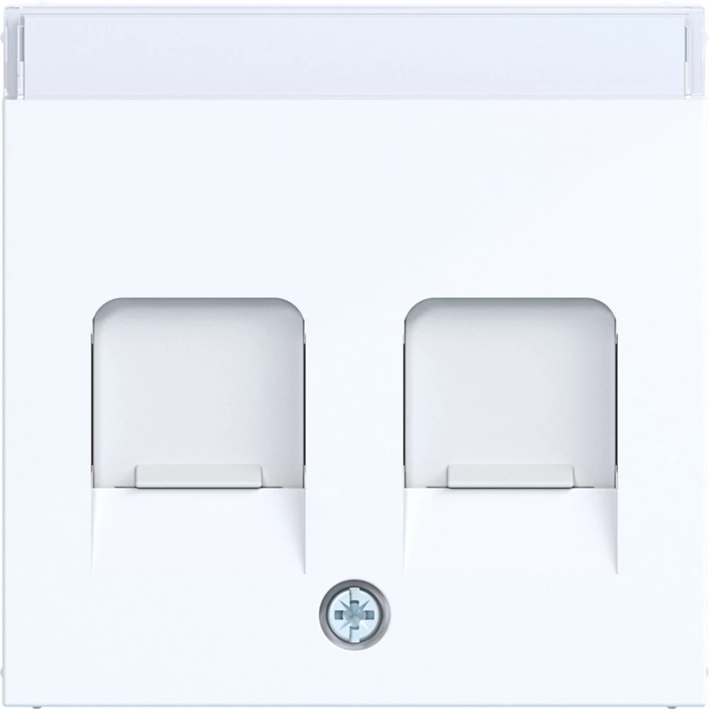Hager A.x/C.x Centraalpl Keystone 2-V, stofbescherming, tekstveld, A.X/C.X wit GLZ.