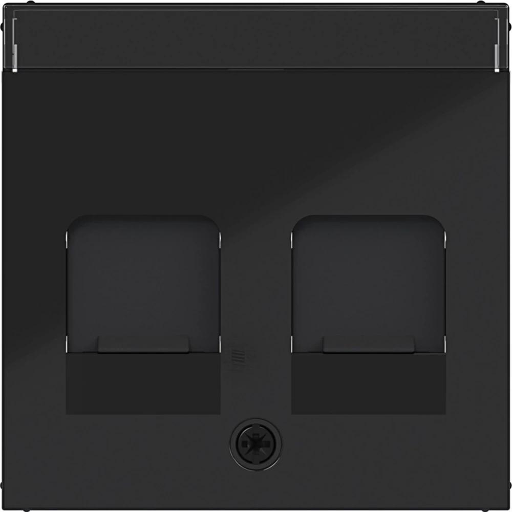 Hager A.x/C.x Centraalpl Keystone 2-V, stofsch., tekstveld, A.X/C.X zwart GLZ.