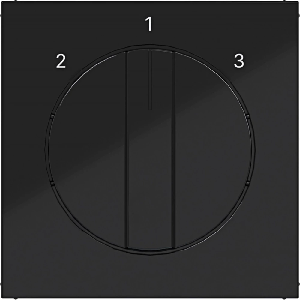 Hager A.x/C.x Centraalplaat 3-standenschakelaar, A.X/C.X, nachtzwart glanzend