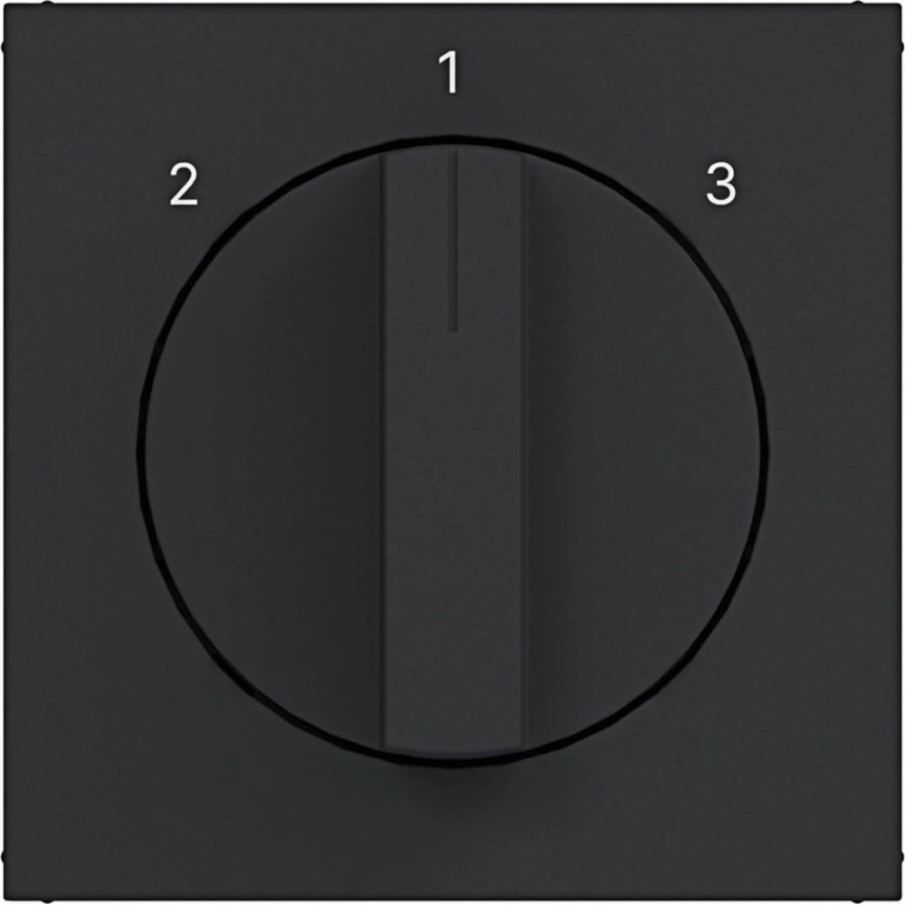 Hager A.x/C.x Centraalplaat 3-standenschakelaar, A.X/C.X, nachtzwart mat