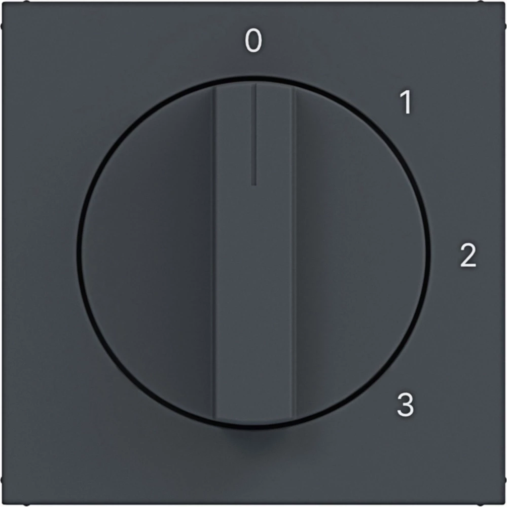 Hager A.x/C.x Centraalplaat 3-standenschakelaar, neutrale positie, A.X/C.X antraciet