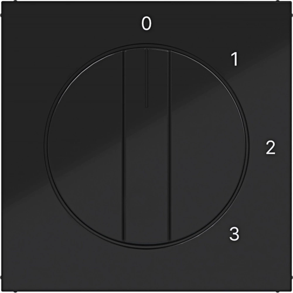 Hager A.x/C.x Centraalplaat 3-standenschakelaar, neutrale positie A.X/C.X zwart GLZ.