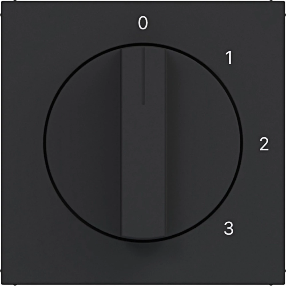 Hager A.x/C.x Centraalplaat 3-standenschakelaar, neutrale positie, A.X/C.X zwart mat