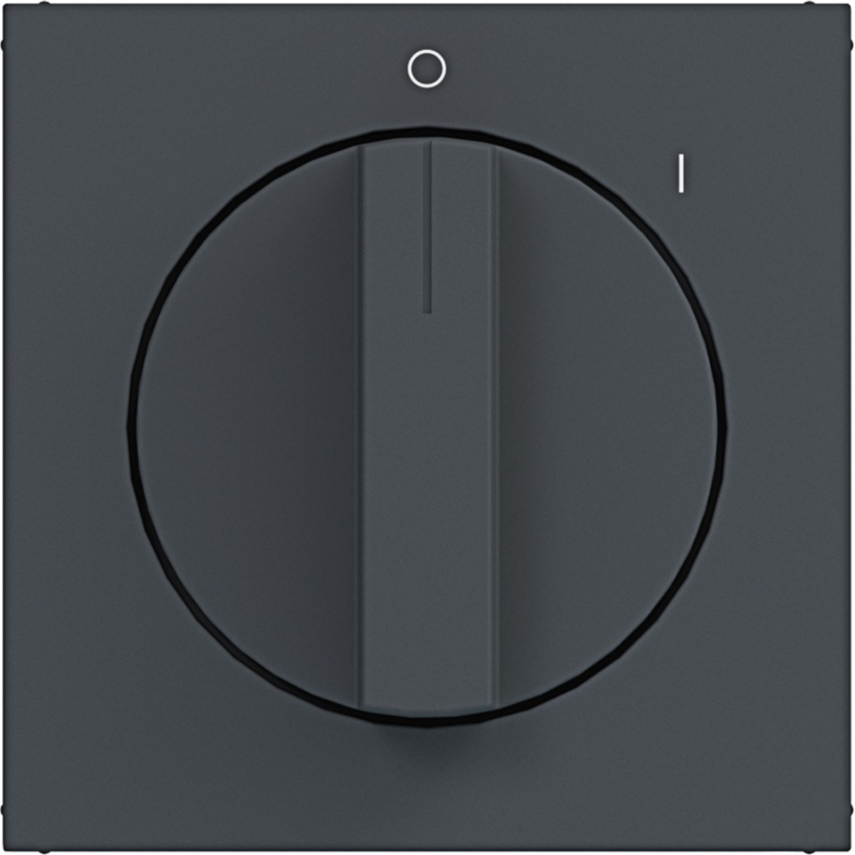 Hager A.x/C.x Centraalplaat Draaischakelaar, met opdruk 0-1, A.X/C.X antraciet