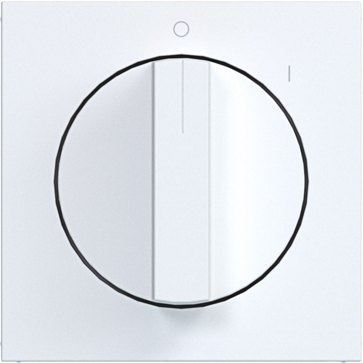 Hager A.x/C.x Centraalplaat Draaischakelaar, met opdruk 0-1, A.X/C.X lichtwit mat