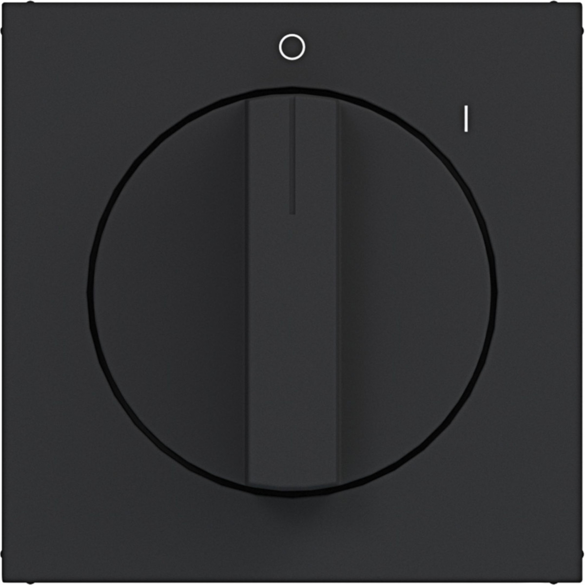 Hager A.x/C.x Centraalplaat Draaischakelaar, met opdruk 0-1, A.X/C.X nachtzwart mat