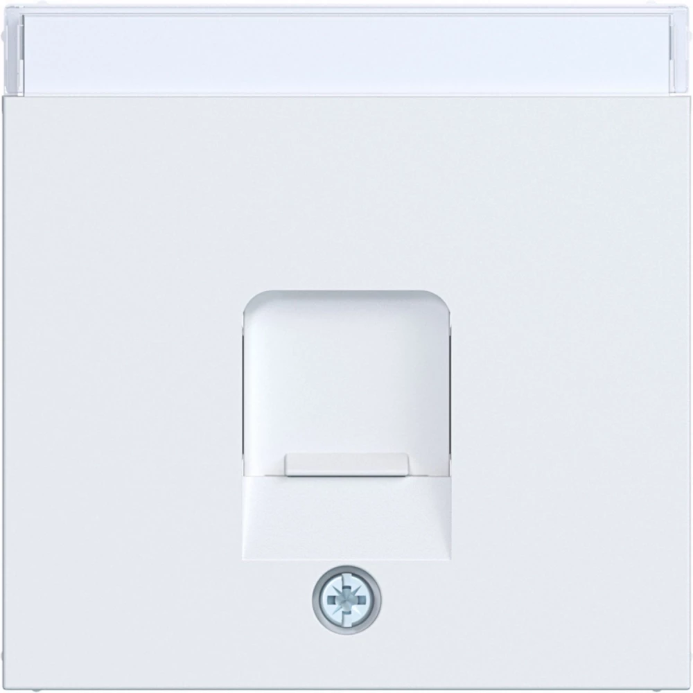 Hager A.x/C.x Centraalplaat Keystone 1-V, stofsch., tekstveld, A.X/C.X wit mat