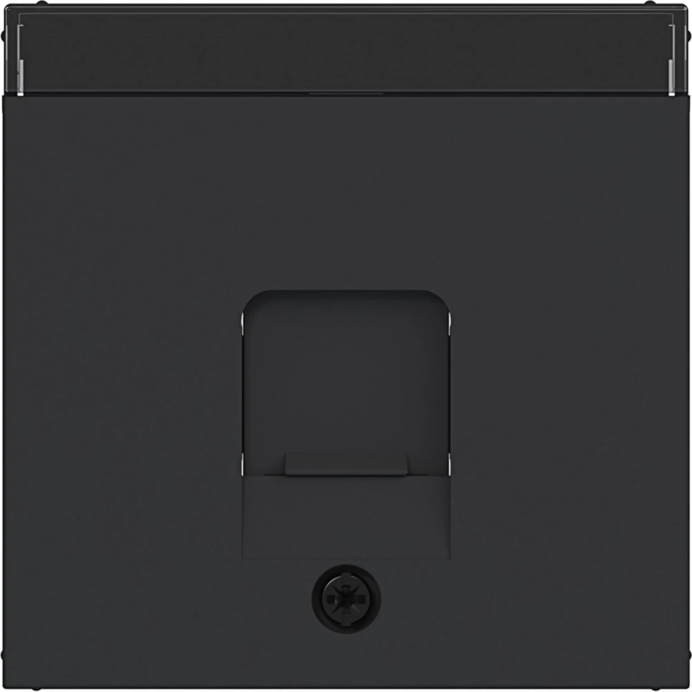 Hager A.x/C.x Centraalplaat Keystone 1-V, stofsch., tekstveld, A.X/C.X zwart mat