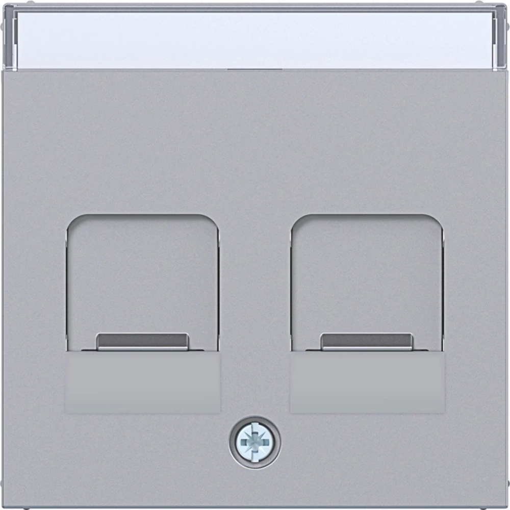 Hager A.x/C.x Centraalplaat Keystone 2-V, stofbescherming, tekstveld, A.X/C.X titaan