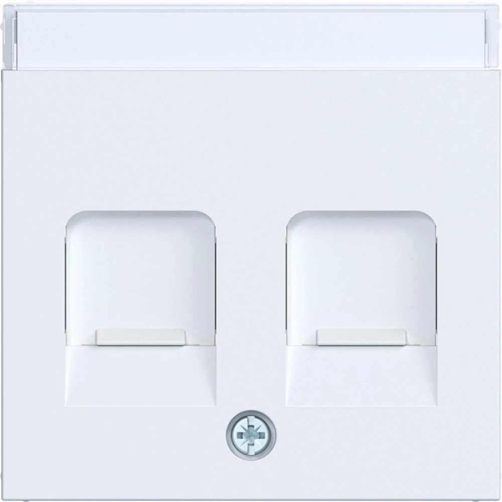 Hager A.x/C.x Centraalplaat Keystone 2-V, stofsch., tekstveld, A.X/C.X wit mat