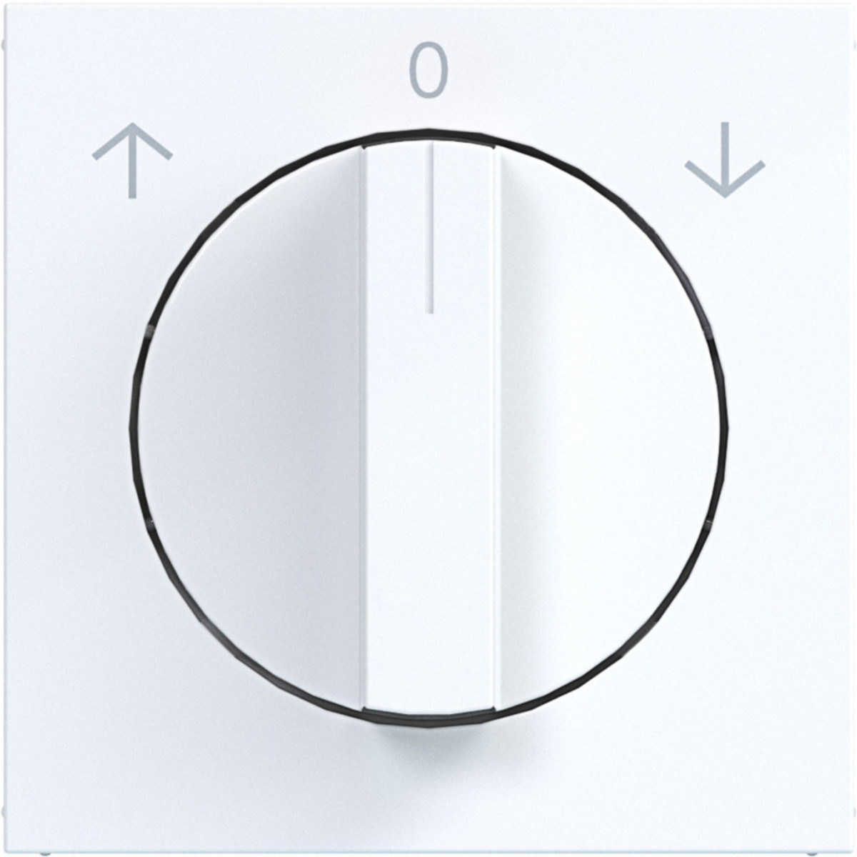 Hager A.x/C.x Centraalplaat Voor jaloezie-draaischakelaar, A.X/C.X, lichtwit GLZ.