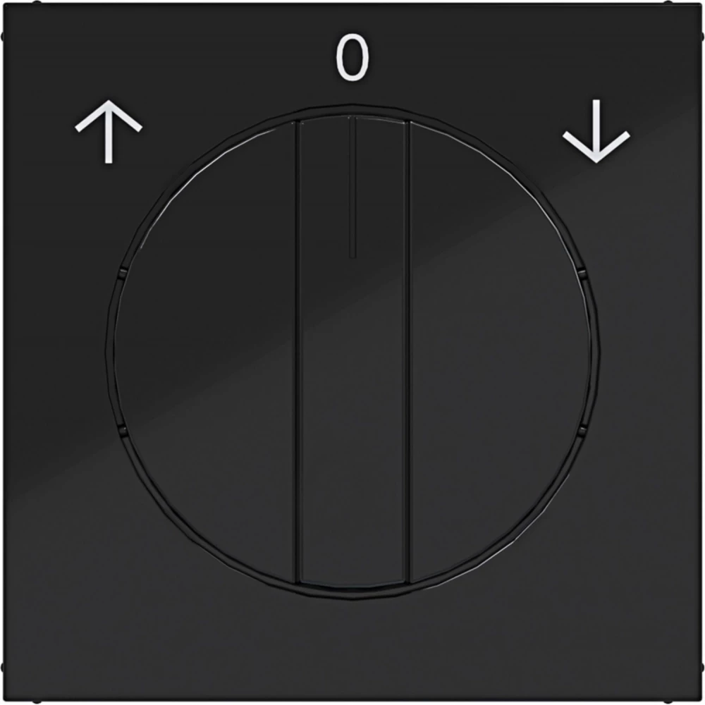 Hager A.x/C.x Centraalplaat Voor jaloezie-draaischakelaar, A.X/C.X, nachtzwart GLZ.