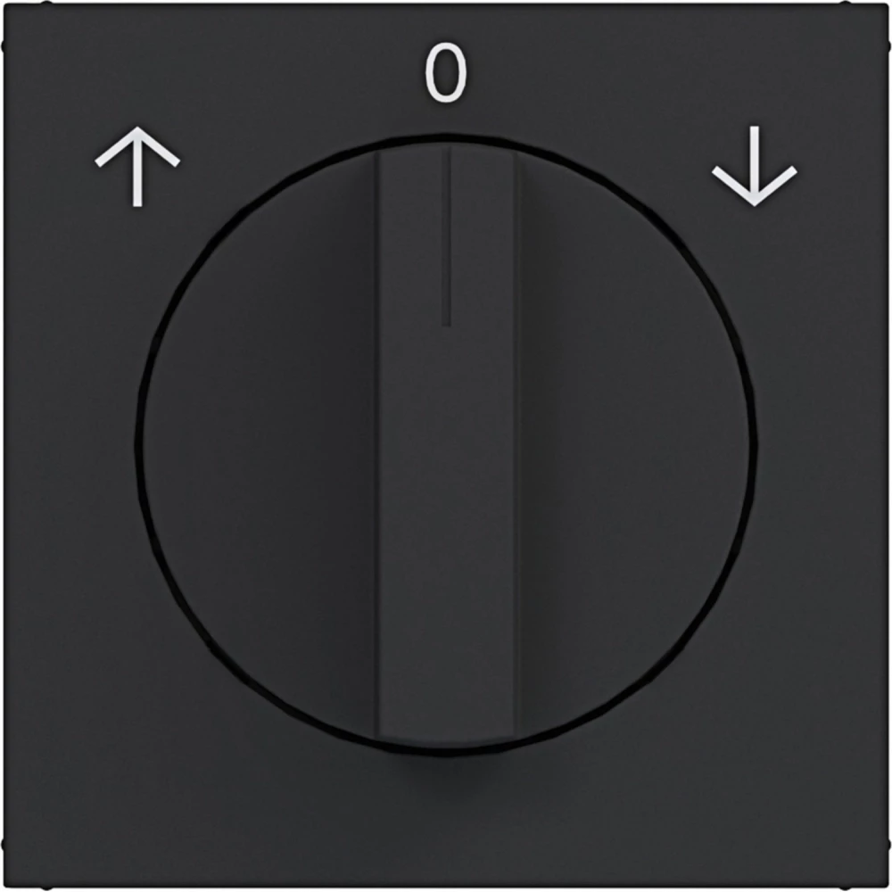 Hager A.x/C.x Centraalplaat Voor jaloezie-draaischakelaar, A.X/C.X nachtzwart mat