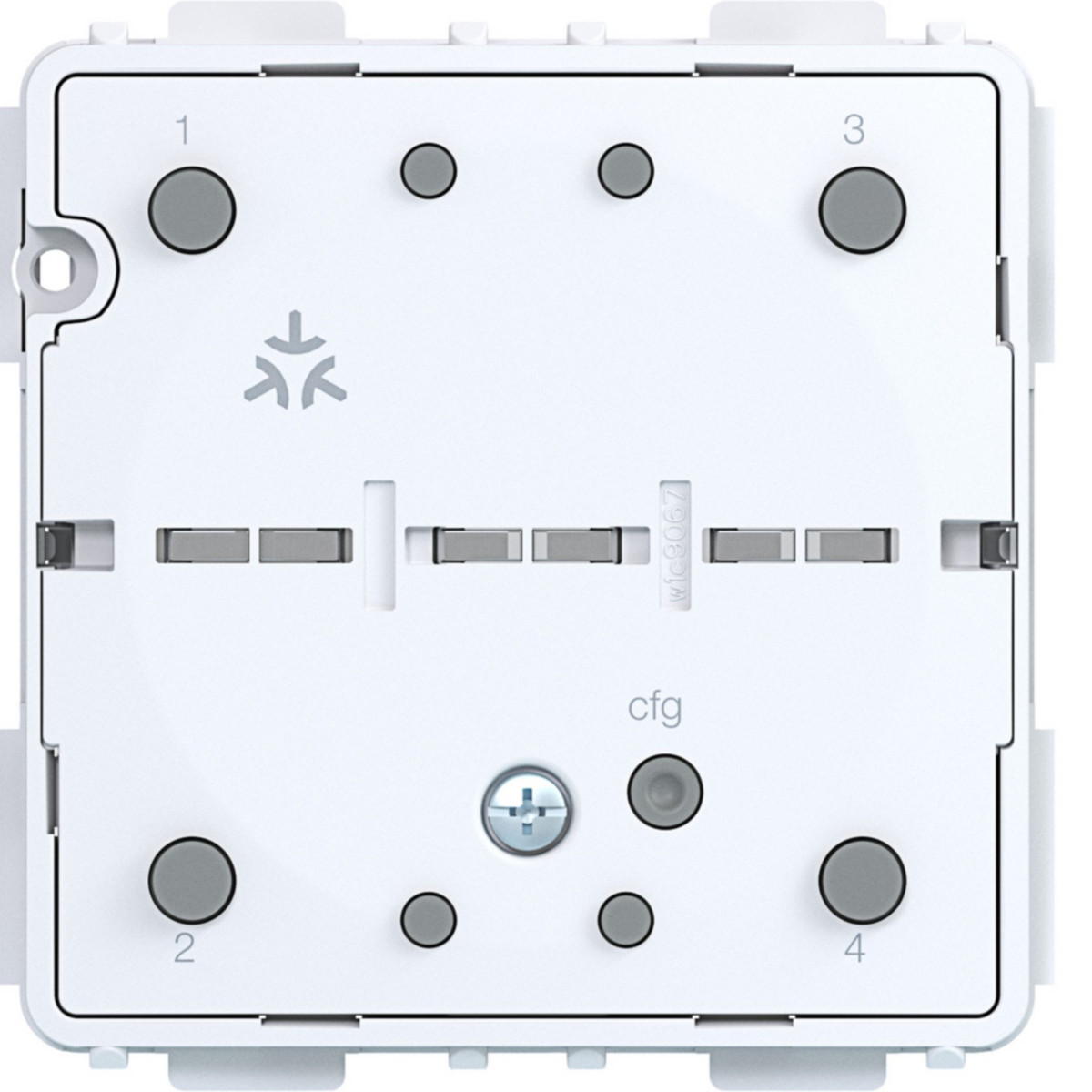 Hager A.x/C.x Drukknop Met batterij, koppelbaar, 4-voudig, opbouw, A.X/C.X