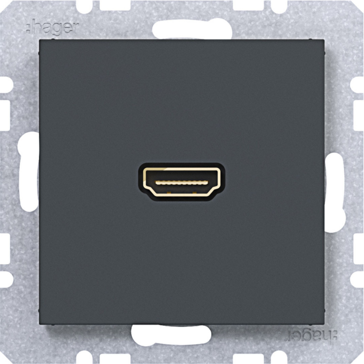 Hager A.x/C.x Hdmi-Contactdoos, A.X/C.X, antraciet