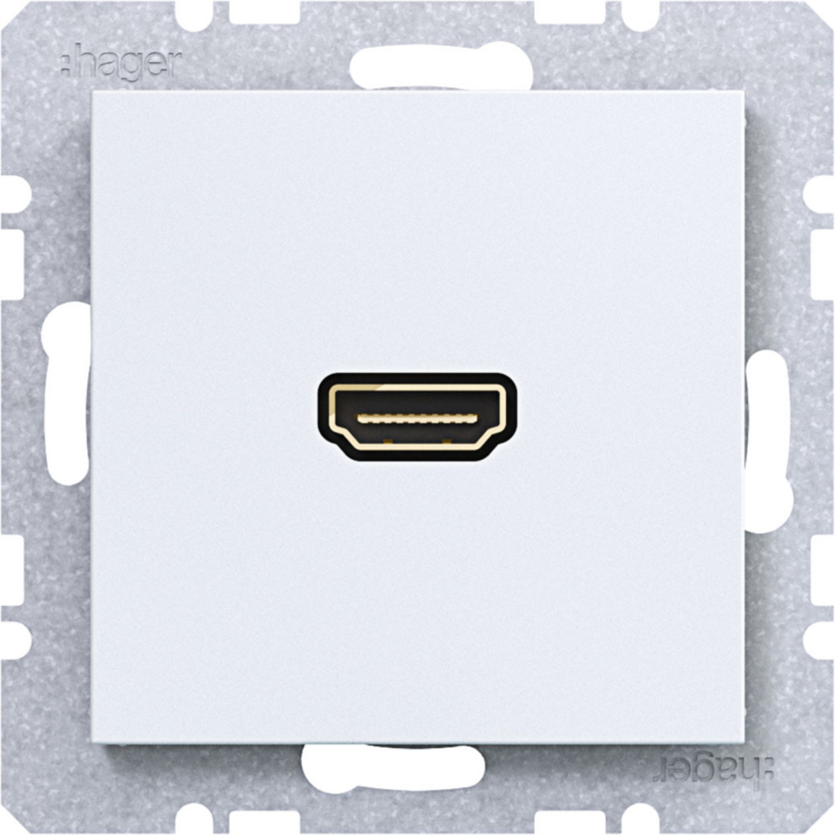 Hager A.x/C.x Hdmi-Contactdoos, A.X/C.X, lichtwit mat
