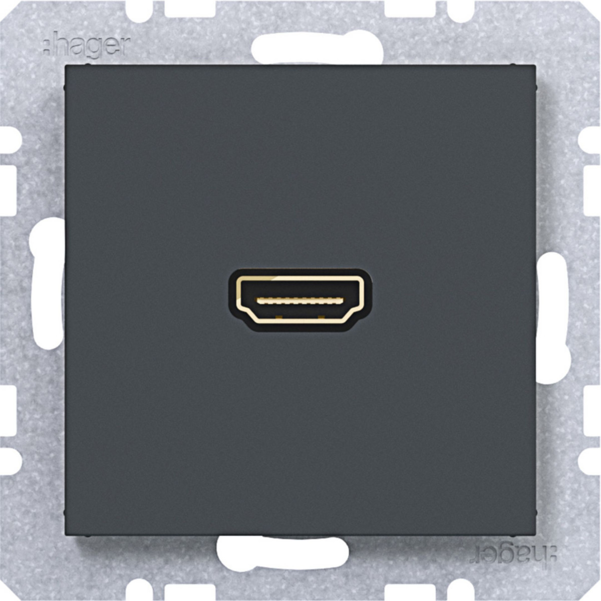 Hager A.x/C.x Hdmi-Contactdoos met 90° stekkeraansluiting A.X/C.X antraciet