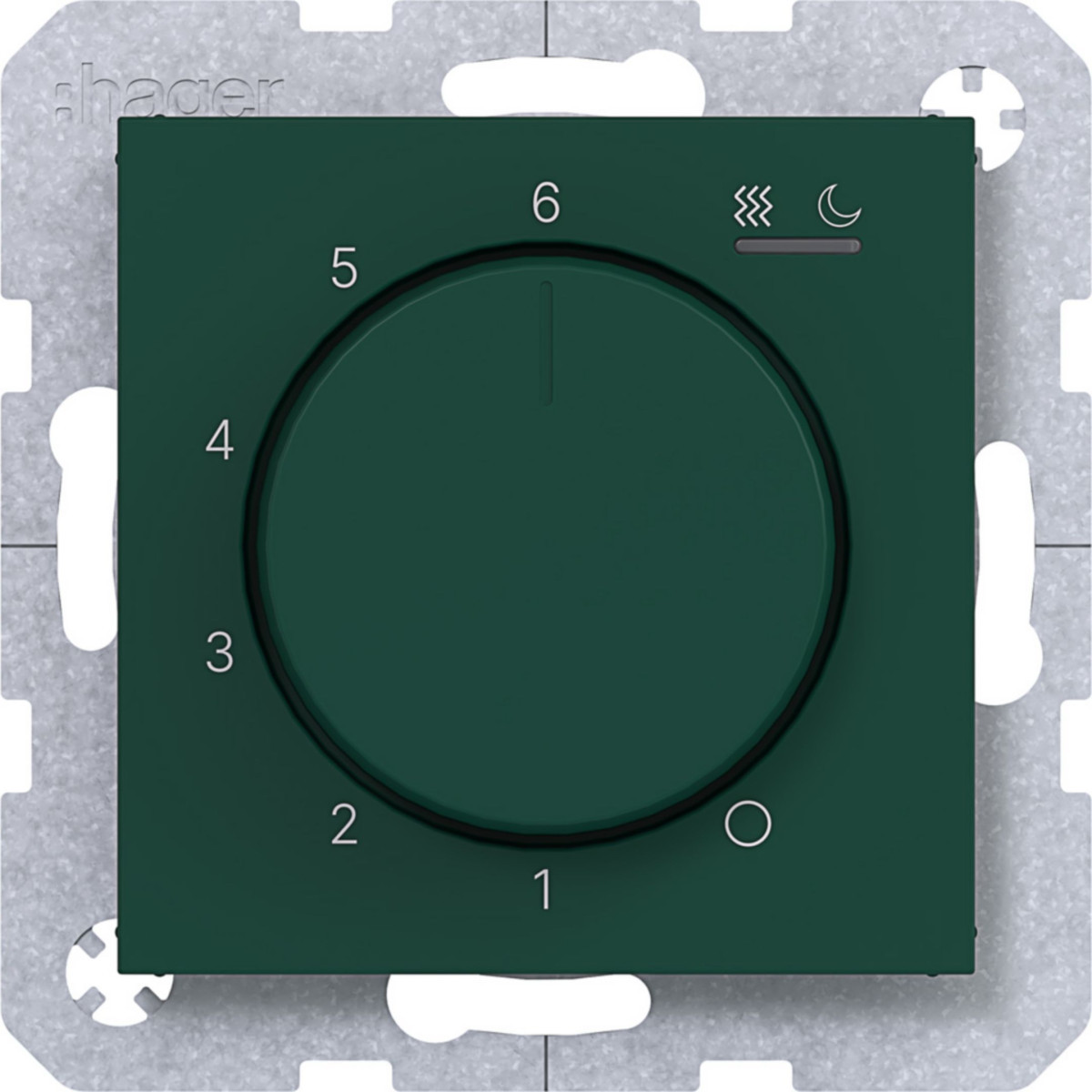 Hager A.x/C.x Kamerthermostaat, 230V/15W verwarming/koeling, A.X/C.X, jade, HFGL.