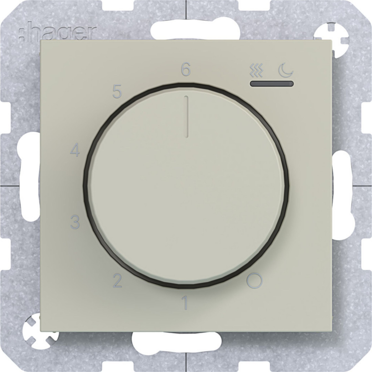 Hager A.x/C.x Kamerthermostaat, 230V/15W verwarming/koeling, A.X/C.X, pebble, mat