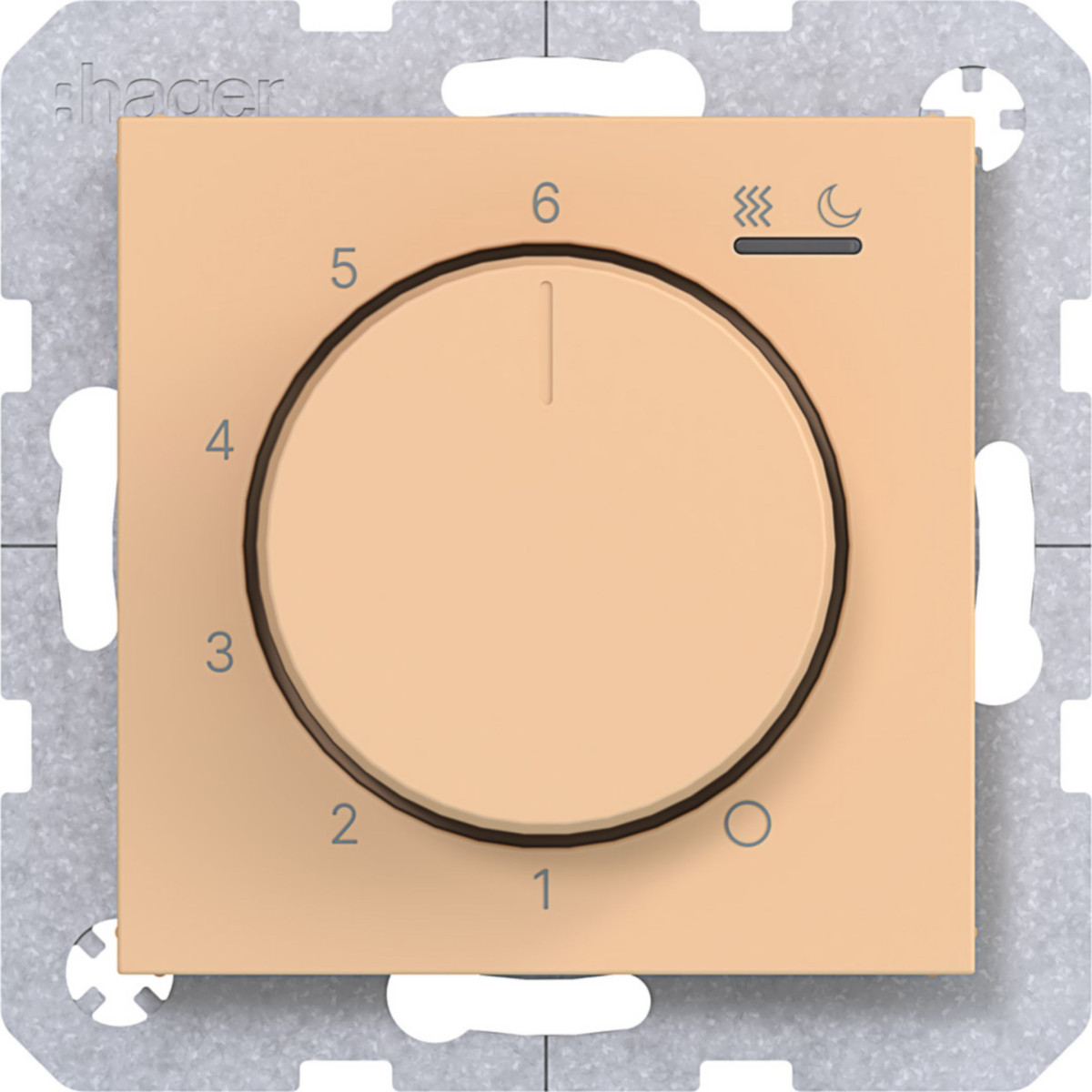 Hager A.x/C.x Kamerthermostaat, 230V/15W verwarming/koeling, A.X/C.X, petal, mat