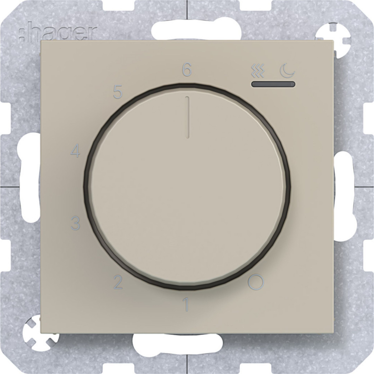 Hager A.x/C.x Kamerthermostaat, 230V/15W verwarming/koeling, A.X/C.X, sand, mat