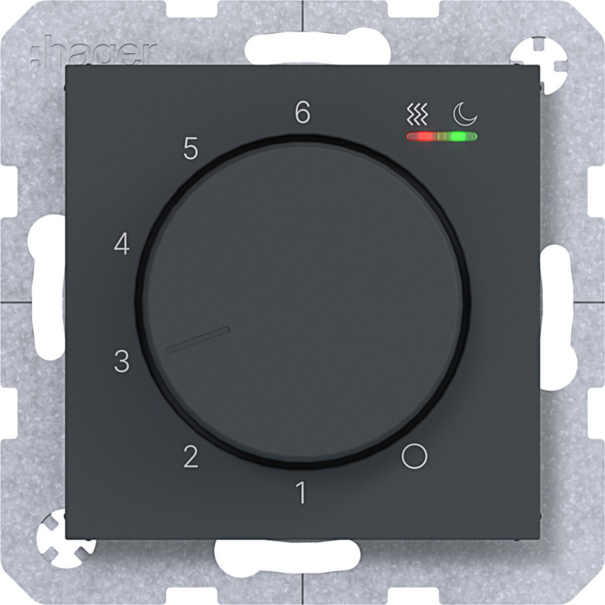 Hager A.x/C.x Kamerthermostaat, verwarming/koeling, A.X/C.X, antraciet