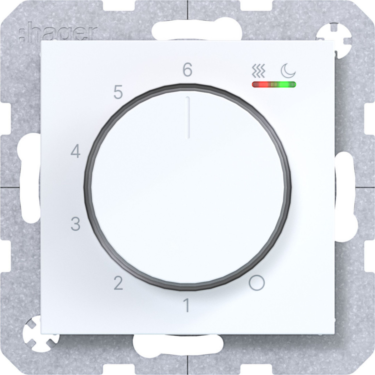 Hager A.x/C.x Kamerthermostaat, verwarming/koeling, A.X/C.X, lichtwit glanzend