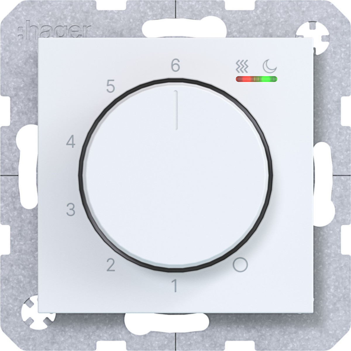 Hager A.x/C.x Kamerthermostaat, verwarming/koeling, A.X/C.X, lichtwit mat