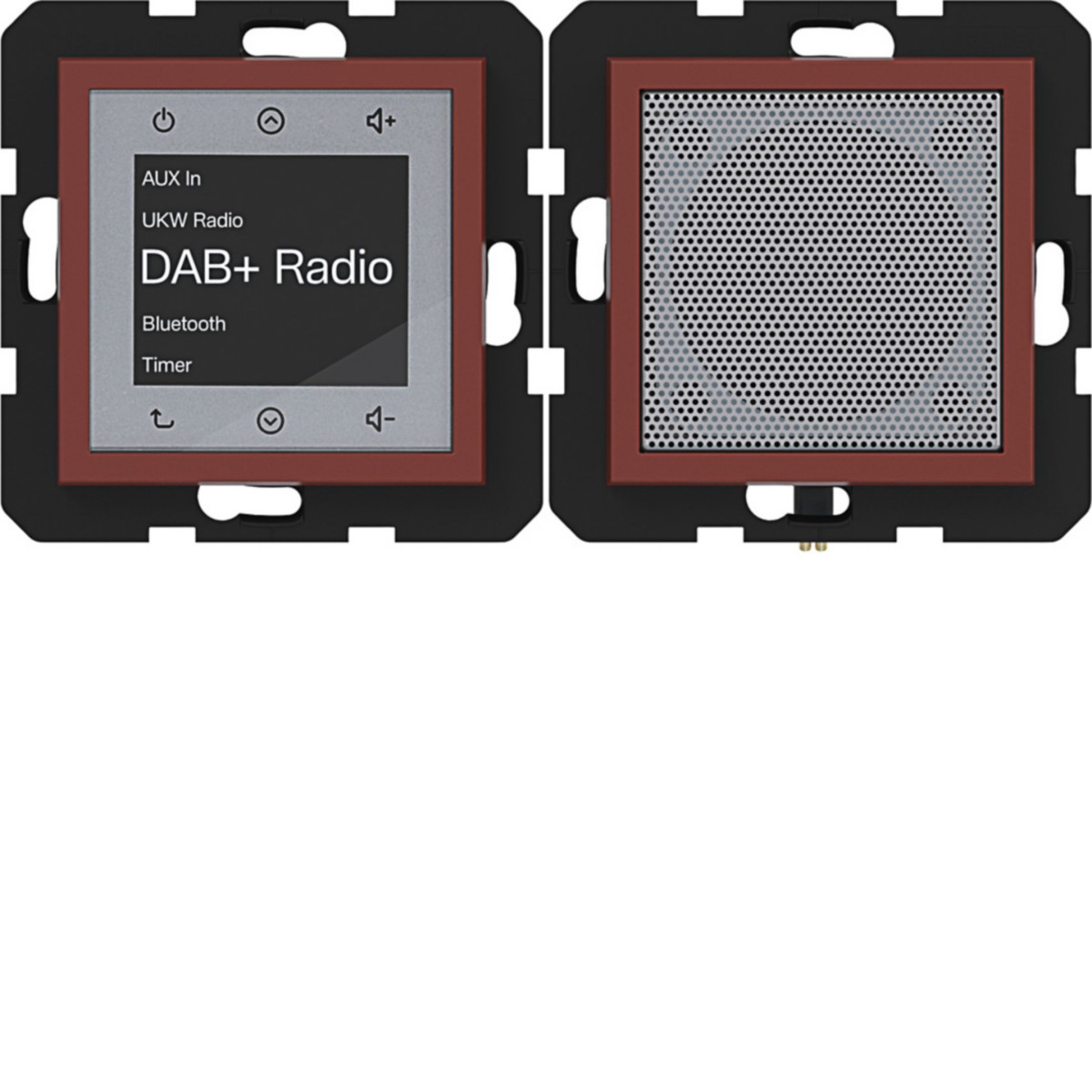 Hager A.x/C.x Radio Touch dab+, bluetooth met luidspreker, A.X/C.X, carmin, HFGL.