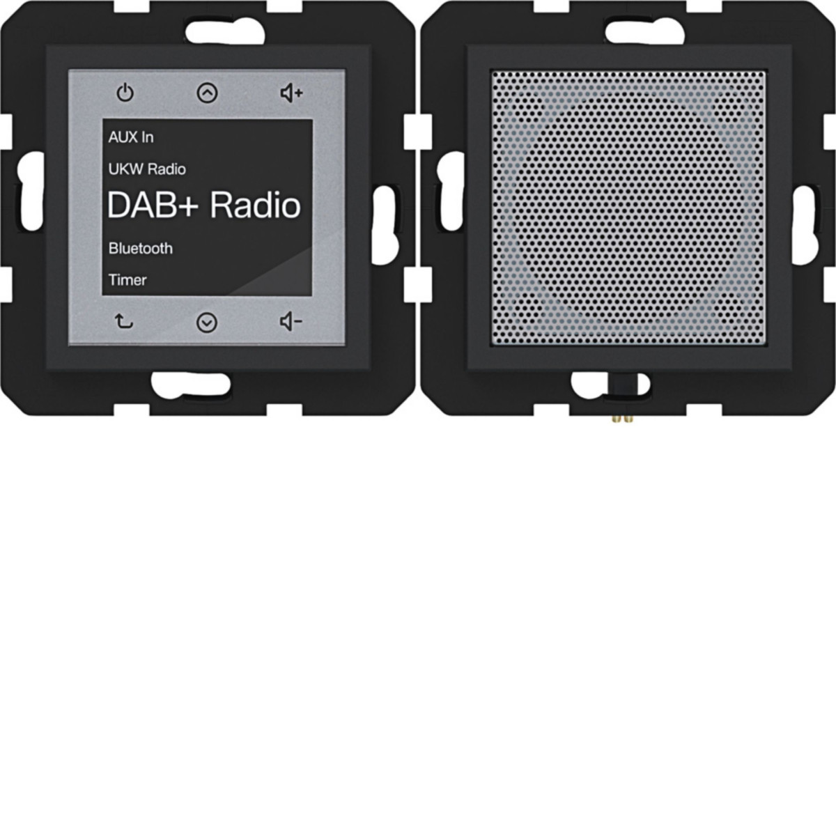 Hager A.x/C.x Radio Touch dab+, bluetooth met luidspreker, A.X/C.X, nachtzwart mat