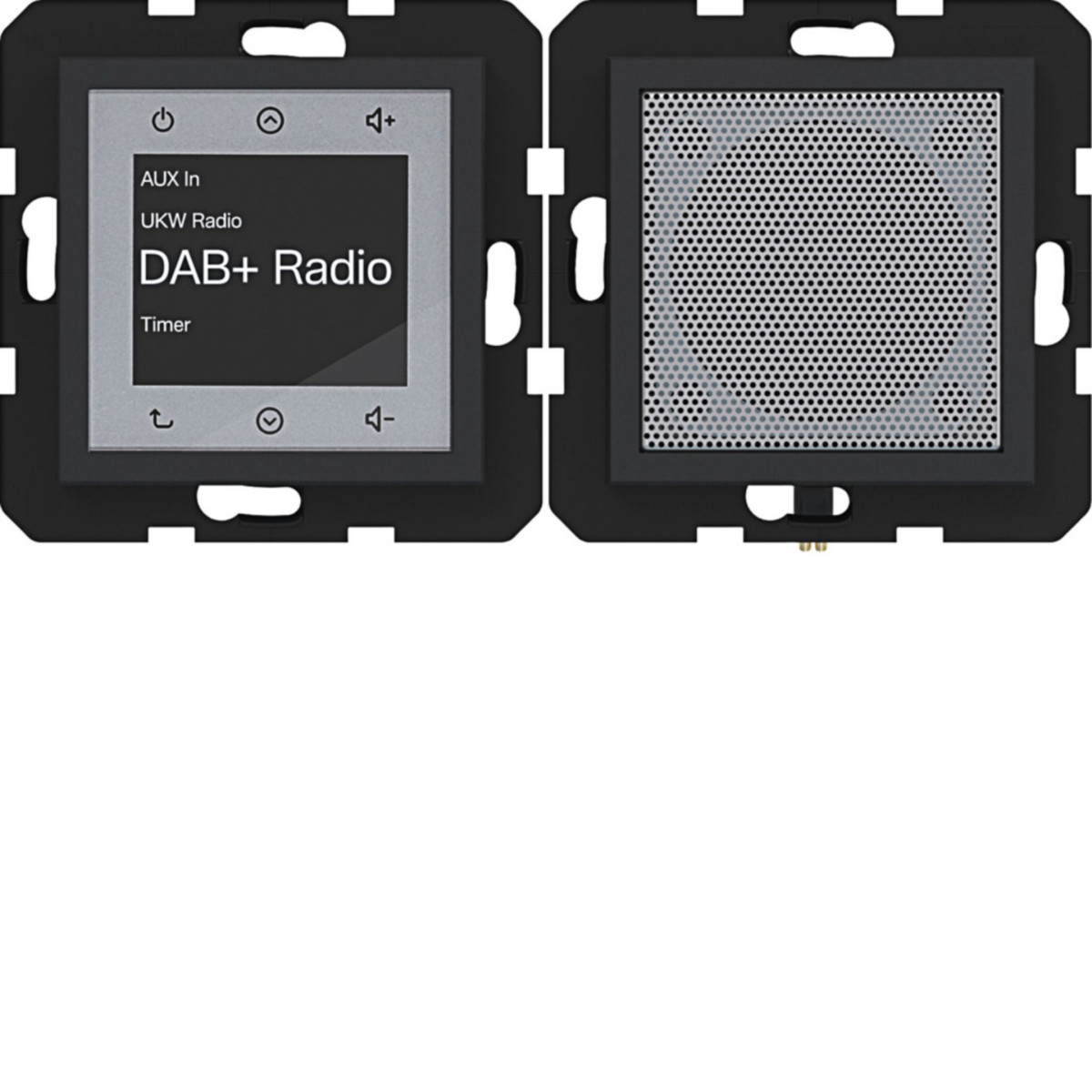 Hager A.x/C.x Radio Touch dab+ met luidspreker, A.X/C.X, nachtzwart mat