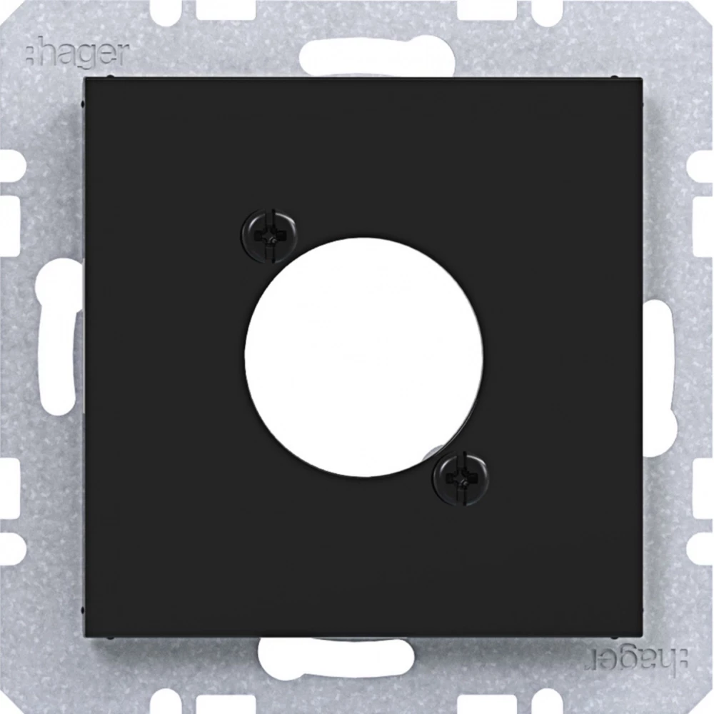 Hager A.x/C.x/S.1/B.x/Q.x/K.x Centr.PL. voor XLR connector D-serie, A.X/C.X/S.1/B.X/Q.X/K.X ZW. GL.