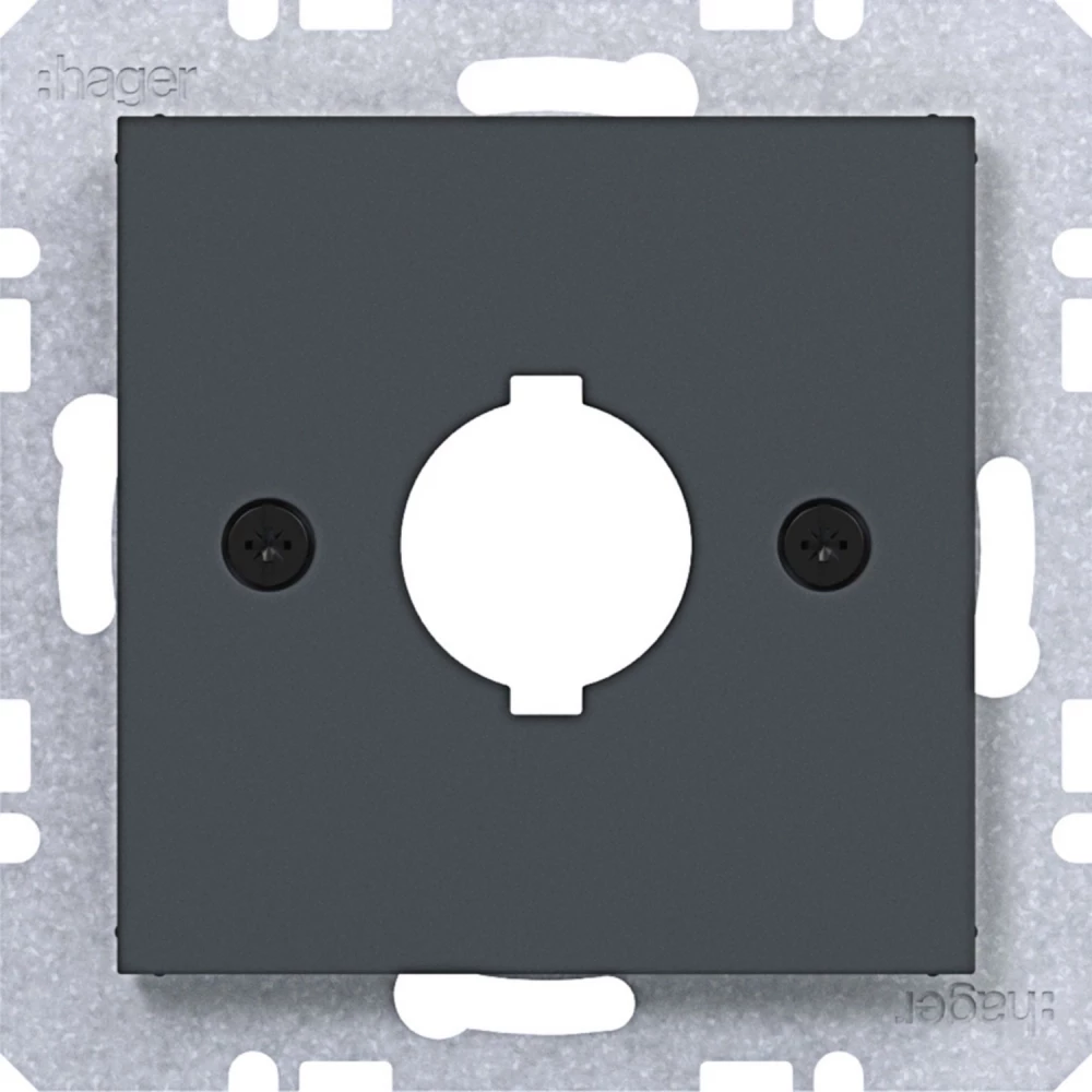 Hager A.x/C.x/S.1/B.x/Q.x/K.x Centraalpl Ø18,8 MM, A.X/C.X/S.1/B.X/Q.X/K.X antraciet