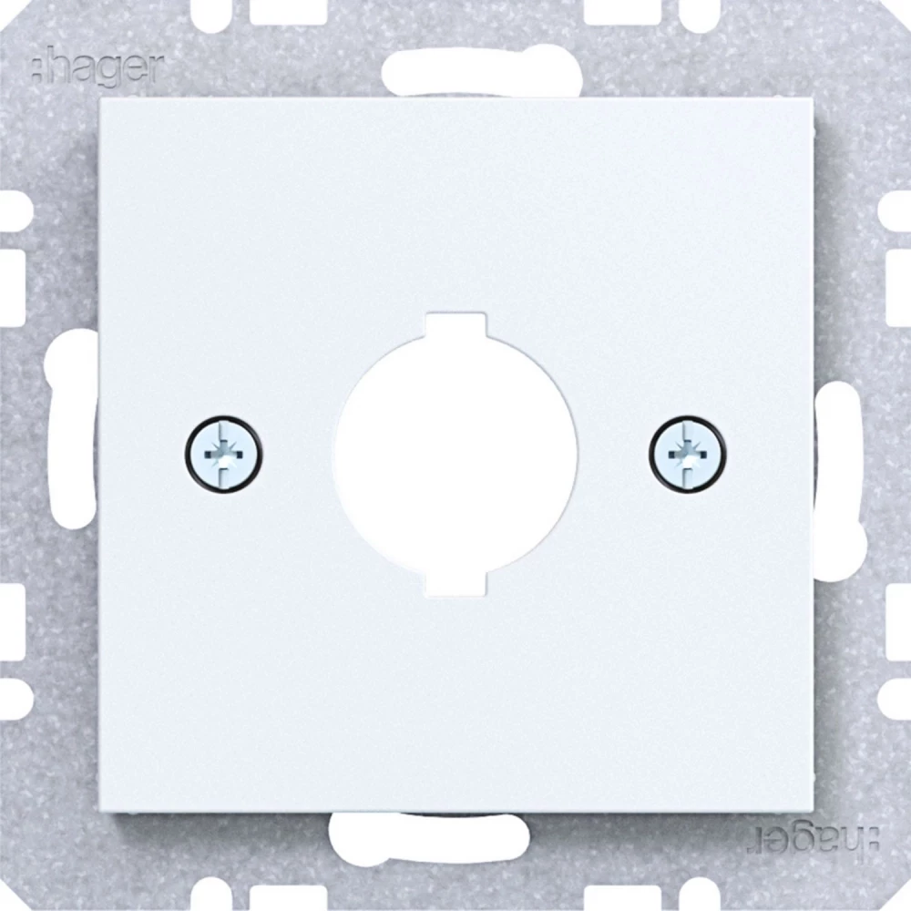 Hager A.x/C.x/S.1/B.x/Q.x/K.x Centraalpl Ø18,8 MM, A.X/C.X/S.1/B.X/Q.X/K.X lichtwit mat
