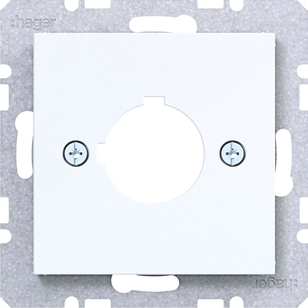 Hager A.x/C.x/S.1/B.x/Q.x/K.x Centraalpl Ø22,5 MM, A.X/C.X/S.1/B.X/Q.X/K.X lichtwit GL.