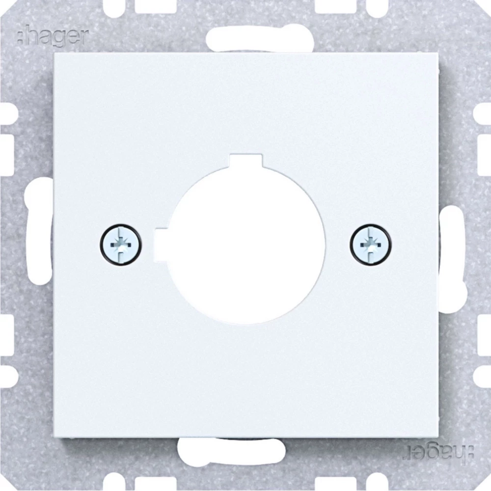 Hager A.x/C.x/S.1/B.x/Q.x/K.x Centraalpl Ø22,5 MM, A.X/C.X/S.1/B.X/Q.X/K.X lichtwit mat