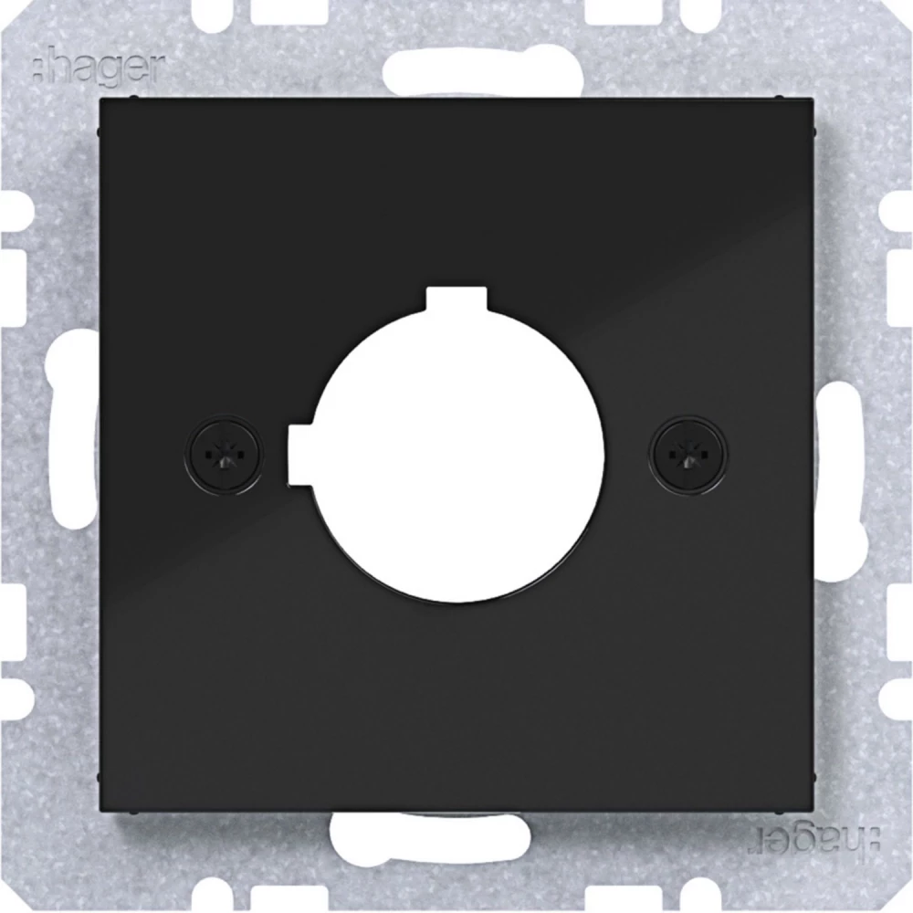 Hager A.x/C.x/S.1/B.x/Q.x/K.x Centraalpl Ø22,5 MM, A.X/C.X/S.1/B.X/Q.X/K.X zwart GL