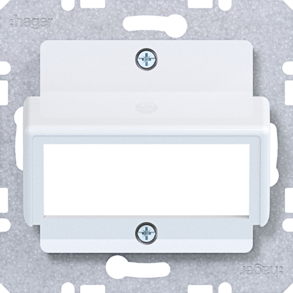 Hager A.x/C.x/S.1/B.x/Q.x/K.x Centraalpl Voor RDM dubbele module, A.X/C.X/S.X/B.X/Q.X/K.X wit GLZ.