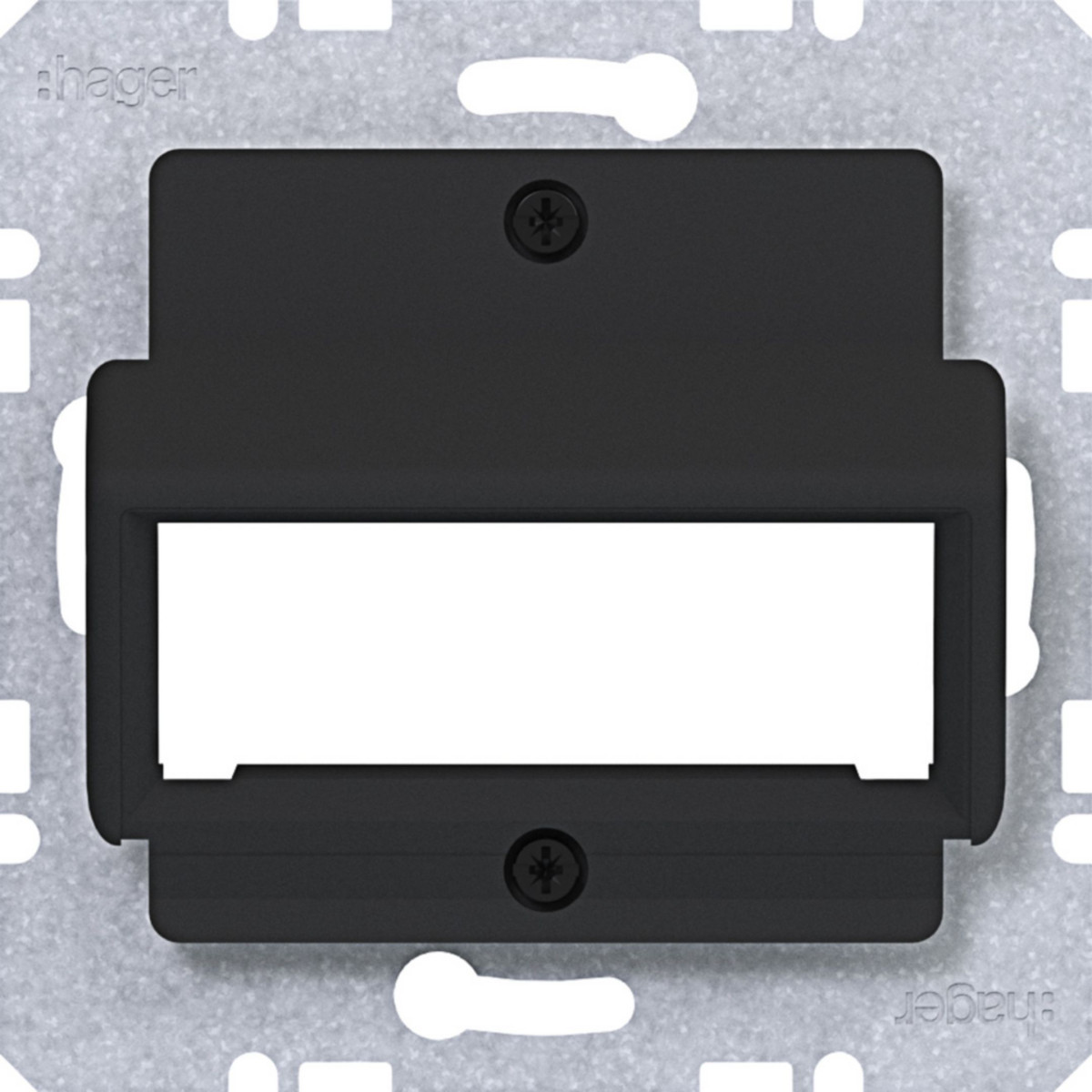 Hager A.x/C.x/S.1/B.x/Q.x/K.x Centraalpl Voor RDM enkele module, A.X/C.X/S.X/B.X/Q.X/K.X zwart mat