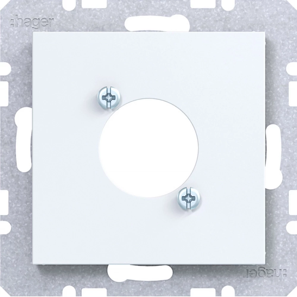 Hager A.x/C.x/S.1/B.x/Q.x/K.x Centraalpl Voor XLR connector D-serie, A.X/C.X/S.1/B.X/Q.X/K.X wit mat