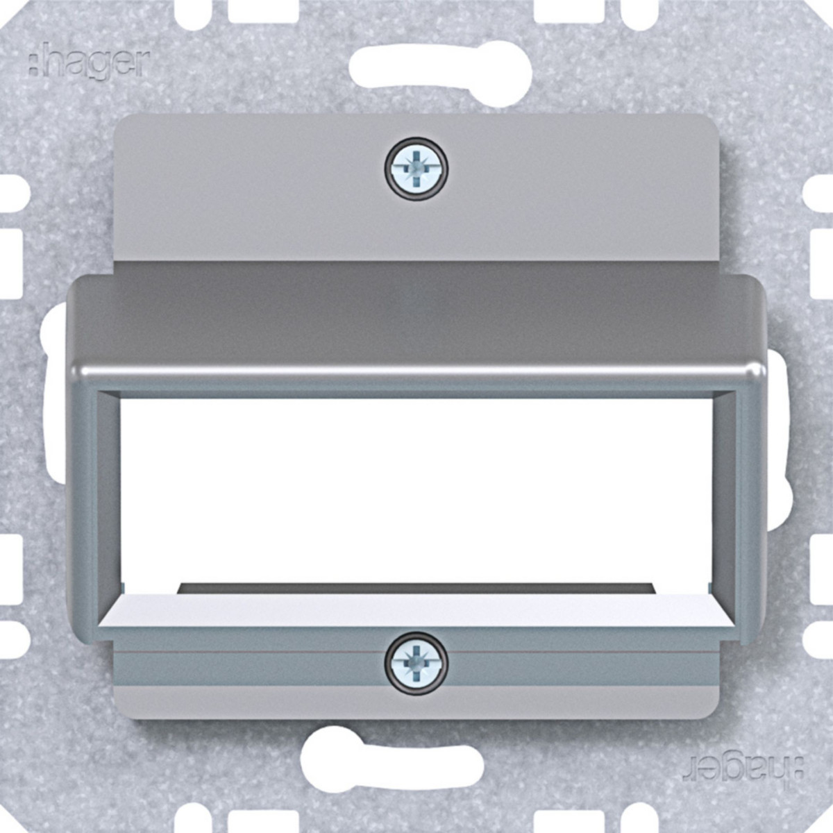 Hager A.x/C.x/S.1/B.x/Q.x/K.x Centraalplaat Voor RDM enkele module, A.X/C.X/S.X/B.X/Q.X/K.X titaan