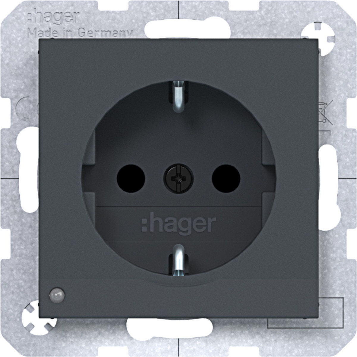 Hager A.x/C.x Schuko-Wandcontactdoos, oriënt. led, SCHR.liftklemmen, A.X/C.X, antr.
