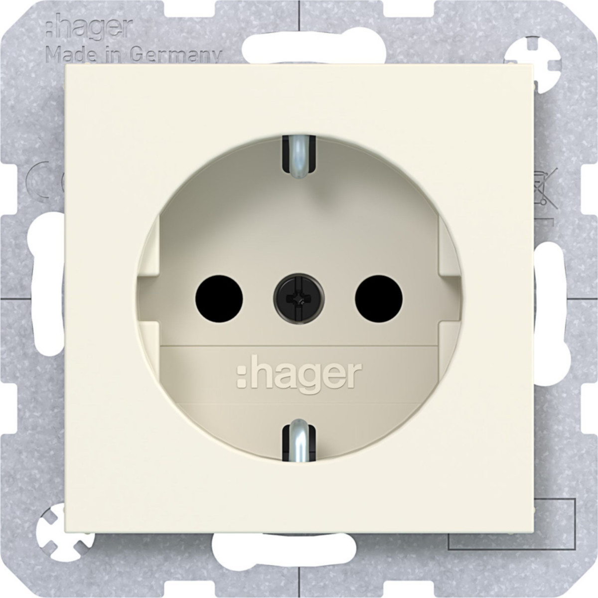Hager A.x/C.x Schuko-Wandcontactdoos, safety plus, schroefkl., A.X/C.X, shell, mat