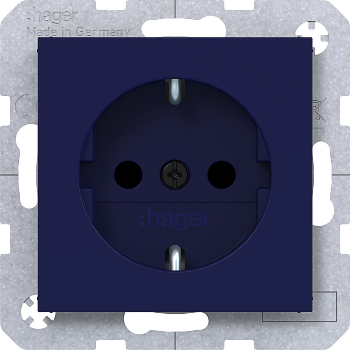 Hager A.x/C.x Schuko-Wandcontactdoos, safety plus, steekkl., A.X/C.X, ocean, HFGL.