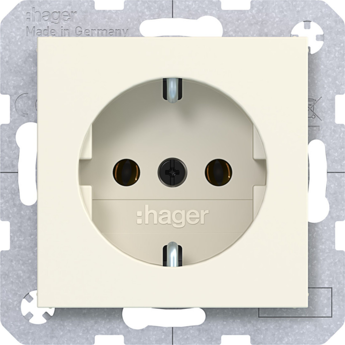 Hager A.x/C.x Schuko-Wandcontactdoos, schroef lift klemmen, A.X/C.X, shell, mat